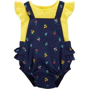 2-Piece Flutter-Sleeve Tee & Bubble Romper Set - Baby Girl